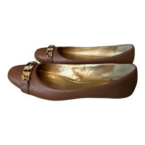 Coach Bianca Flats Tan with Gold Hardware Women’s Size 8 B